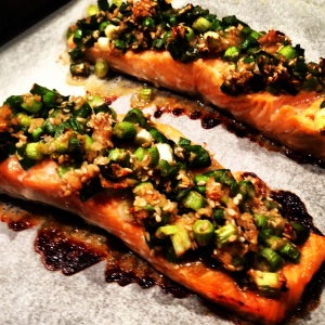 Shallot, Ginger and Sesame Crusted Salmon - The Shrinking Hubby